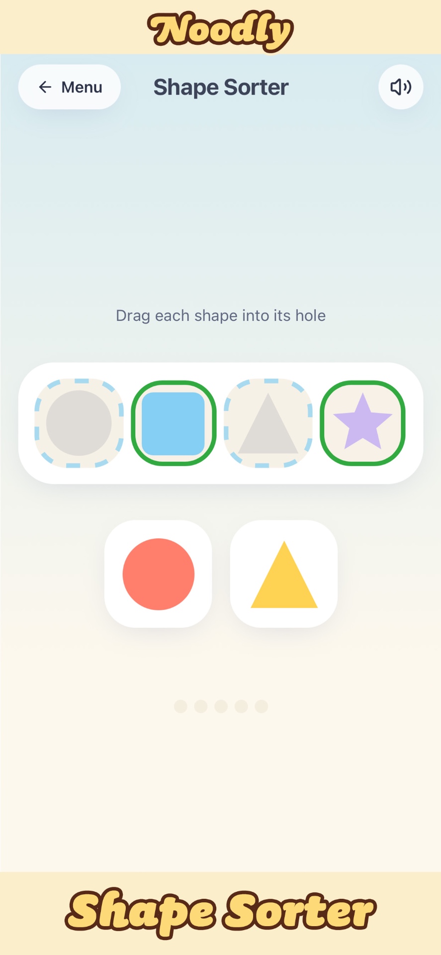 Noodly Shape Sorter screen
